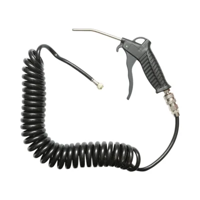 Pistola di soffiaggio ad aria compressa con ugello da 120 mm, tubo a spirale da 5 m e attacco rapido femmina da 1/4