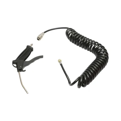 Pistola di soffiaggio ad aria compressa con ugello da 120 mm, tubo a spirale da 5 m e attacco rapido femmina da 1/4 - immagine 2