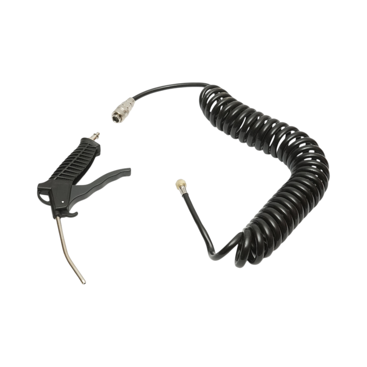 Pistola di soffiaggio ad aria compressa con ugello da 120 mm, tubo a spirale da 5 m e attacco rapido femmina da 1/4 - immagine 2