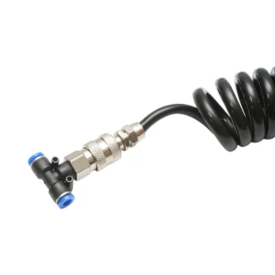 Pistola di soffiaggio ad aria compressa con ugello da 120 mm, tubo a spirale in PU da 5 m e connettore rapido a T - immagine 4