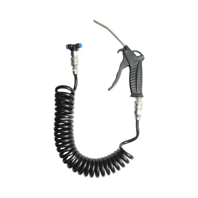 Pistola di soffiaggio ad aria compressa con ugello da 120 mm, tubo a spirale in PU da 5 m e connettore rapido a T