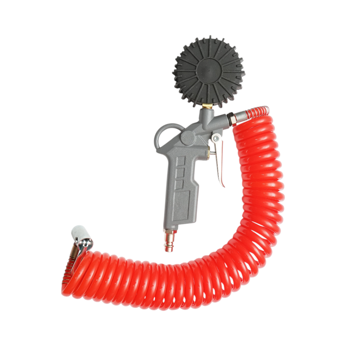 Pistola gonfiaggio pneumatici con tubo a spirale da 5 m e manometro meccanico 0-16 bar - immagine 3