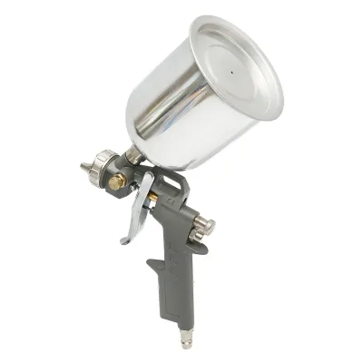 Pistola per verniciatura ad aria compressa da 0,6 l, serbatoio in acciaio inossidabile nella parte superiore, ugello da 1,5 mm