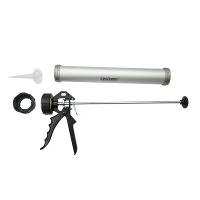 Pistola professionale in alluminio da 380 mm per silicone tipo salame Crownman - immagine 3