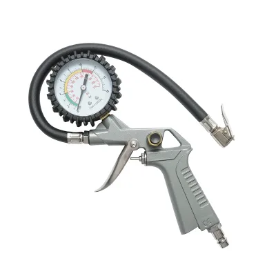 Pistola professionale per gonfiaggio pneumatici con tubo da 340 mm e manometro meccanico 0–16 bar
