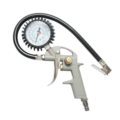 Pistola professionale per gonfiaggio pneumatici con tubo da 360 mm e manometro meccanico 0–15 bar