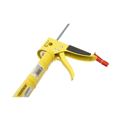 Pistola professionale per tubi in silicone da 225 mm, con taglierina integrata, asta ad ago e gancio Crownman. - immagine 6