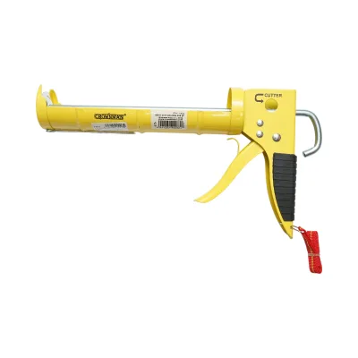Pistola professionale per tubi in silicone da 225 mm, con taglierina integrata, asta ad ago e gancio Crownman.