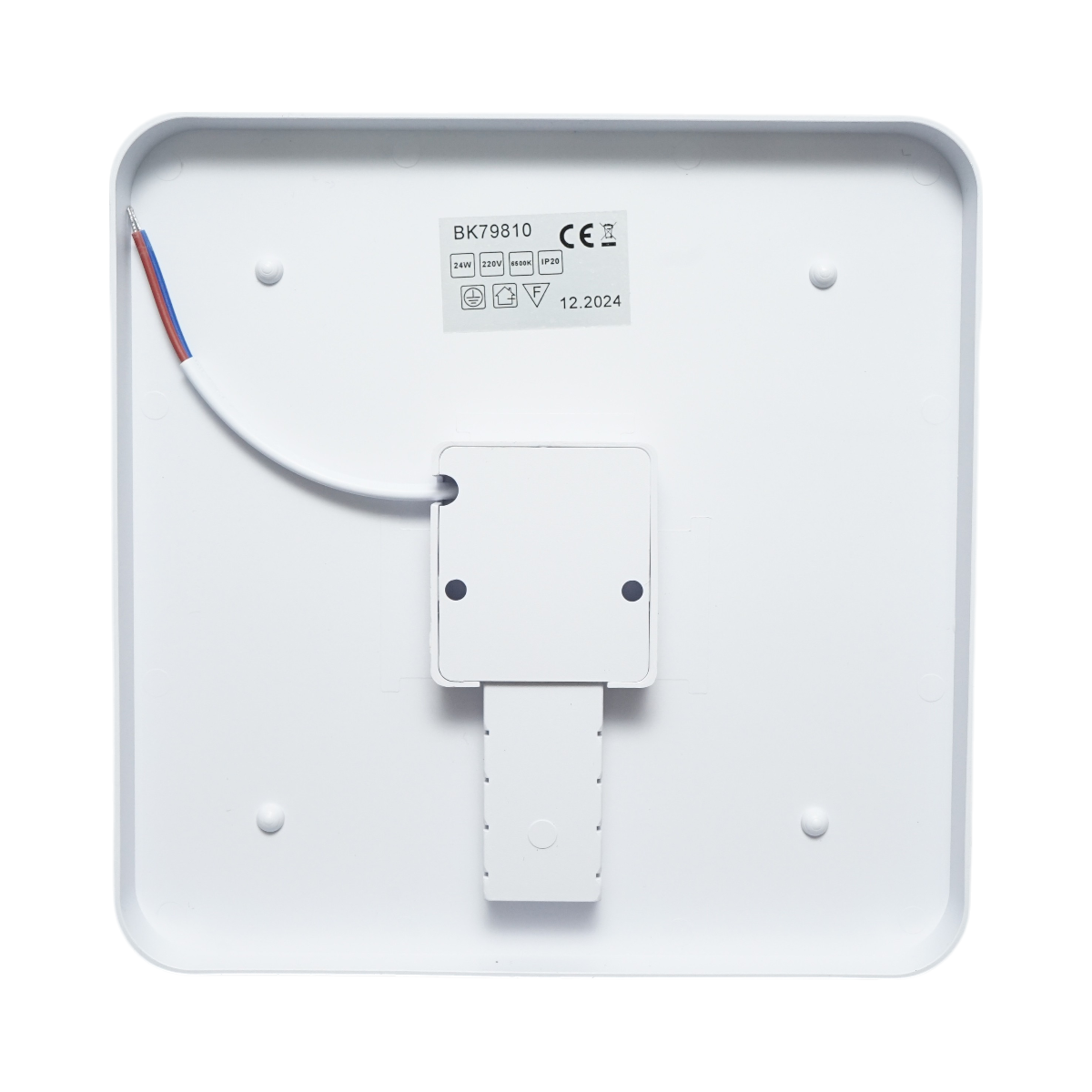 Plafoniera LED 24W, 220V, luce fredda 6500K, corpo quadrato 180x180x40mm, IP20. - immagine 4