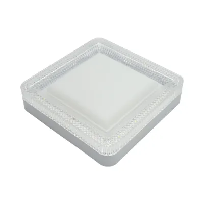 Plafoniera LED 24W, 220V, luce fredda 6500K, corpo quadrato 180x180x40mm, IP20.