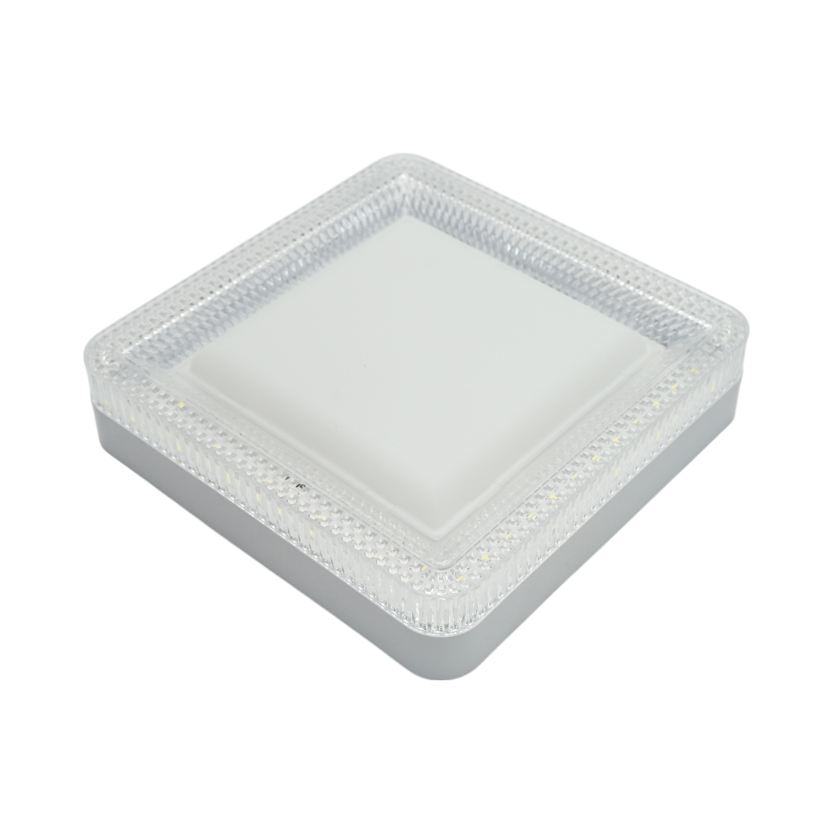 Plafoniera LED 24W, 220V, luce fredda 6500K, corpo quadrato 180x180x40mm, IP20.