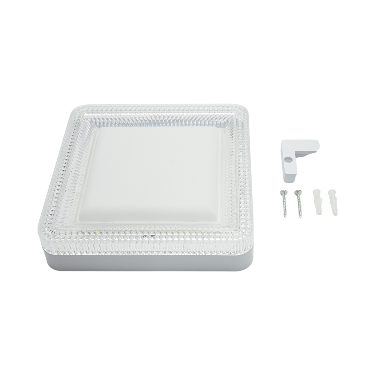 Plafoniera LED 24W, 220V, luce fredda 6500K, corpo quadrato 180x180x40mm, IP20. - immagine 5