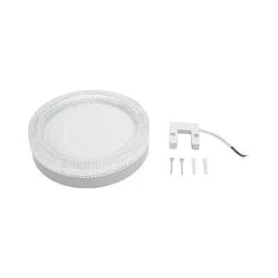 Plafoniera LED 24W, 220V, luce regolabile 3CCT 3000K/4000K/6500K, corpo rotondo 180x40mm, IP20. - immagine 5
