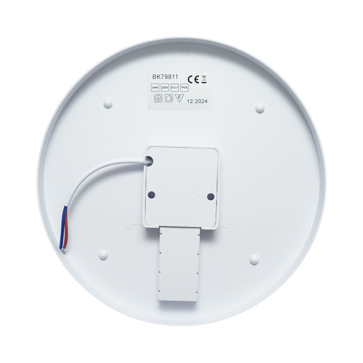 Plafoniera LED 24W, 220V, luce regolabile 3CCT 3000K/4000K/6500K, corpo rotondo 180x40mm, IP20. - immagine 4
