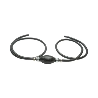 Pompa di adescamento manuale diritta con tubo nero e valvola unidirezionale – Ø 8 mm