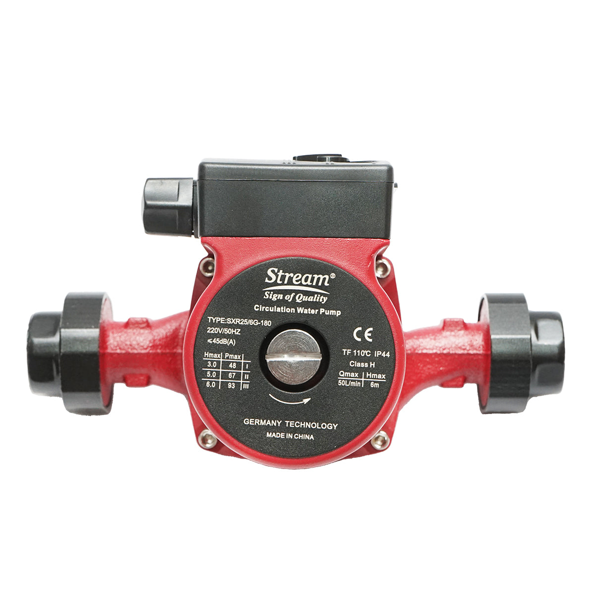 Pompa di ricircolo acqua 220V, 93W portata 50L/min, altezza 6m, raccordo 1 1/2 pollice SXR25/6G-180 Breckner Germany