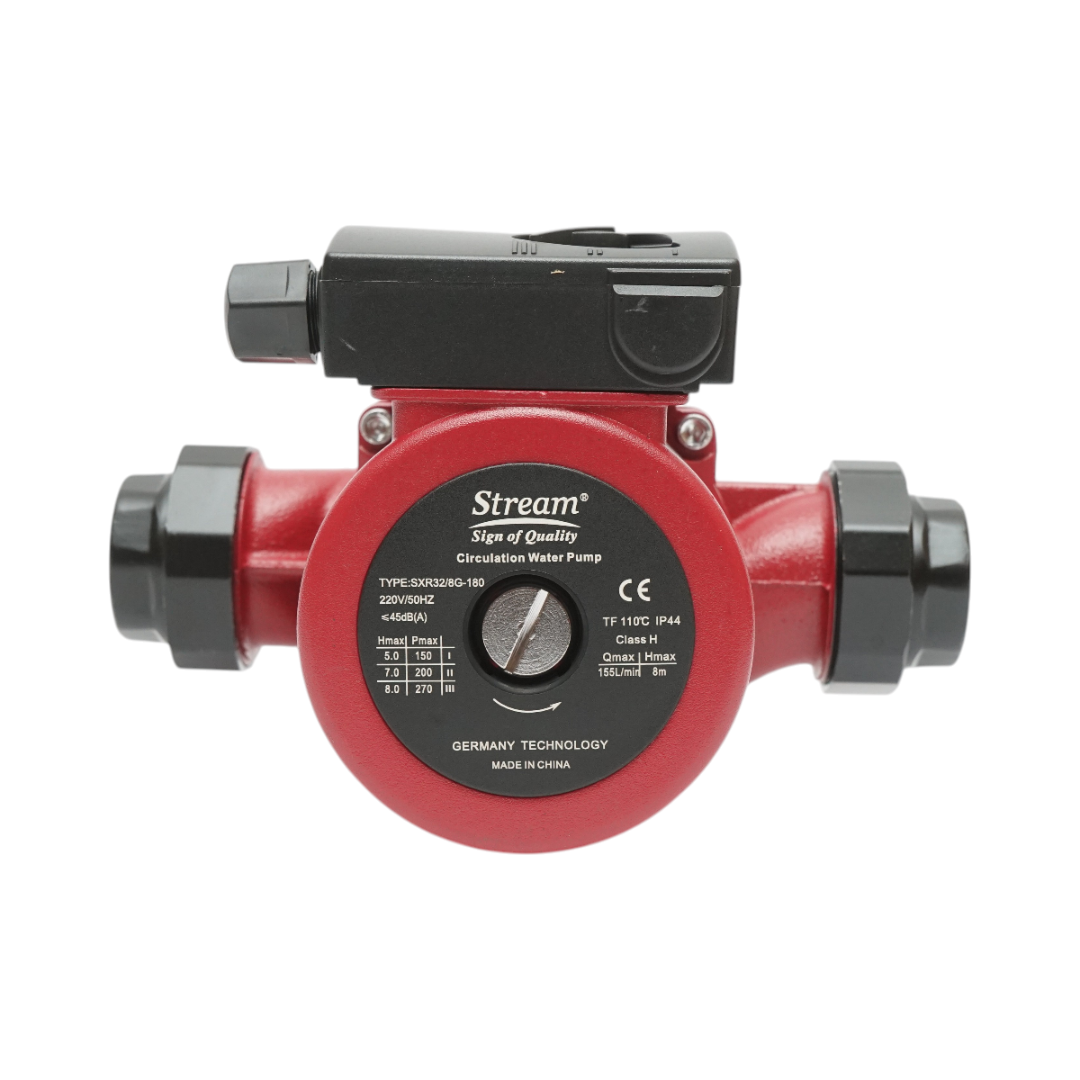 Pompa di ricircolo dell'acqua 220V, 270W, portata 155 l/min, altezza 8 m, attacco 1-1/2 pollici SXR32/8G-180