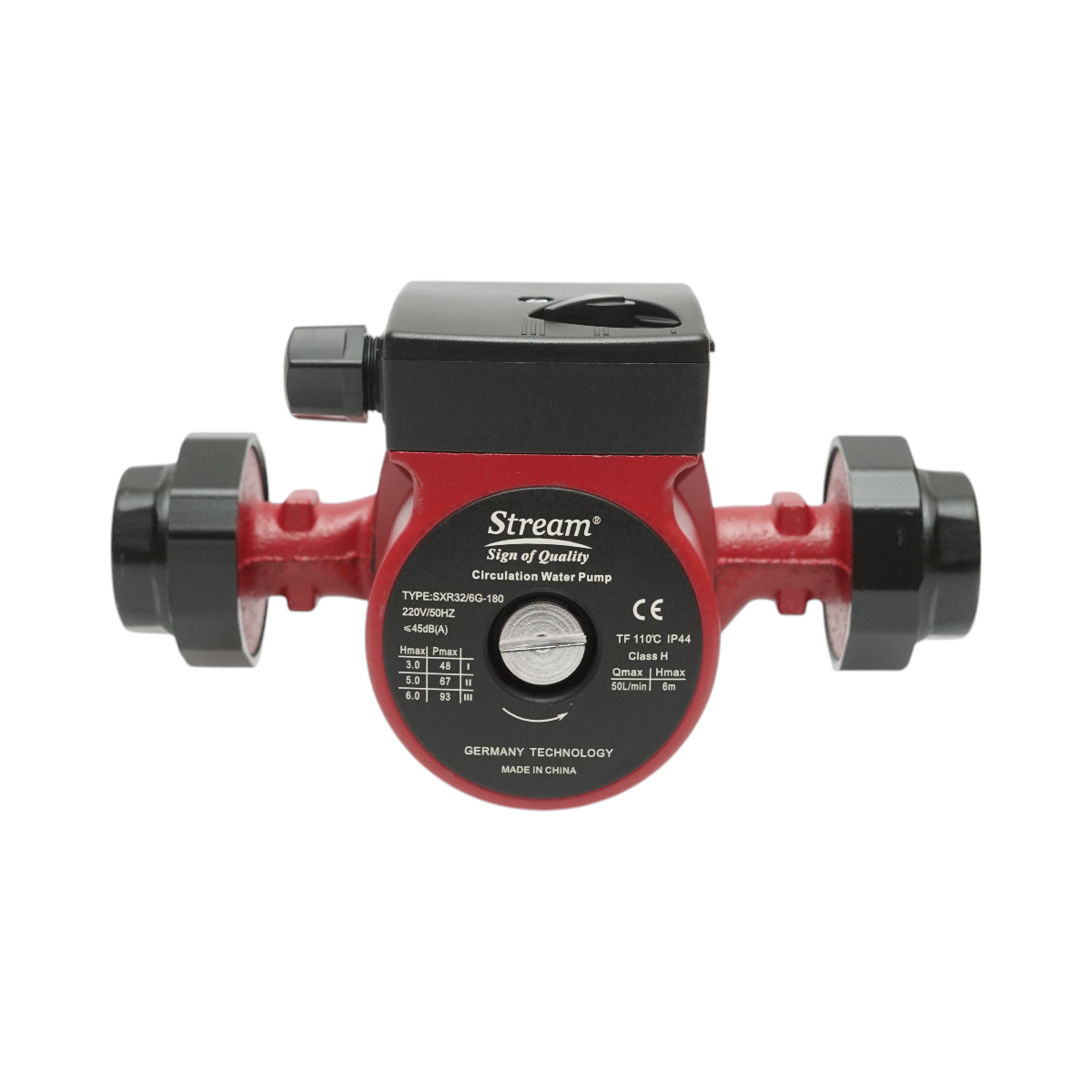 Pompa di ricircolo dell'acqua 220V, 93W, portata 50L/min, prevalenza 6m, attacco da 2 pollici SXR32/6G-180