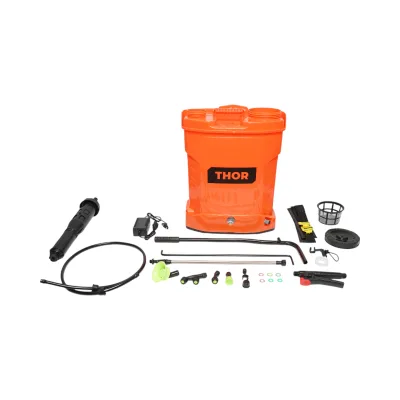 Pompa di spruzzatura, vermorel 2 in 1 manuale ed elettrica con serbatoio da 16L, batteria 12V/8Ah, 4 ugelli, portata 3.1 l/min THOR - immagine 2