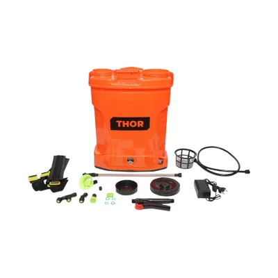 Pompa di spruzzatura, vermorel elettrico con serbatoio da 16L, batteria 12V/8Ah, 4 ugelli, portata 4 l/min THOR - immagine 2