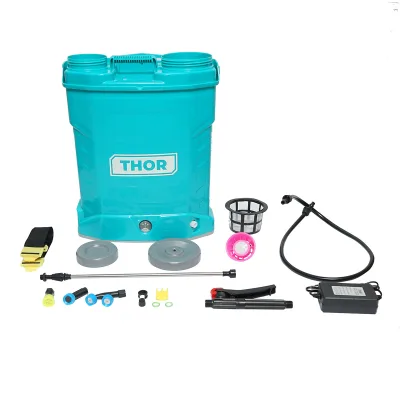 Pompa di spruzzatura, vermorel elettrico con serbatoio da 20L, batteria 12V/8Ah, 4 ugelli, portata 4 l/min, pressione 6.8 bar THOR - immagine 2