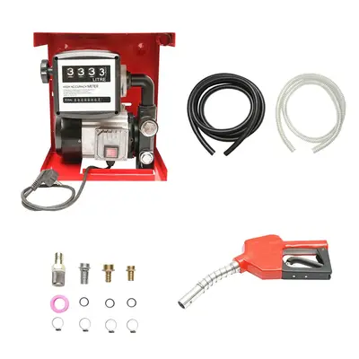 Pompa di trasferimento gasolio 220V 550W Breckner, portata 60 L/min. Kit pompa trasferimento gasolio con contatore, tubo di aspirazione da 1,5 m, tubo di trasferimento da 4 m, pistola