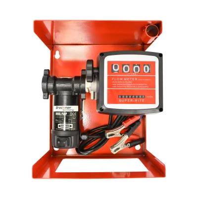 Pompa di trasferimento gasolio 24V, Portata 55 L/min con contatore, Tubo di aspirazione da 1,5 m, Tubo da 4 m e Pistola