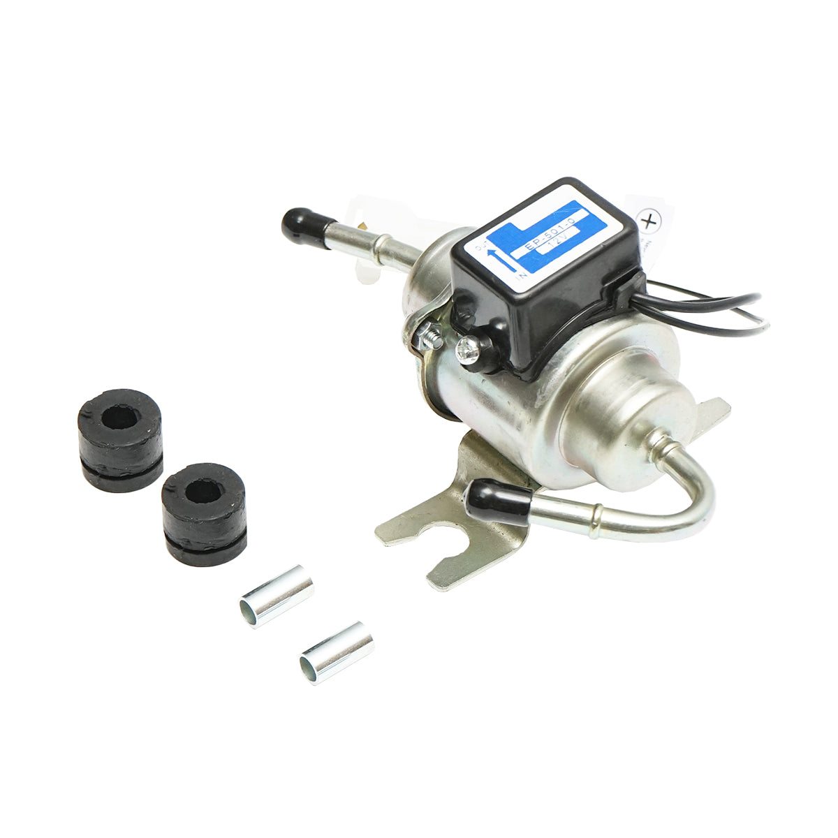 Pompa elettrica universale per carburante con filtro incorporato, 12V, L=145mm, fi 6mm per diesel/benzina OEM YK-3106, EP-501-0 - immagine 2