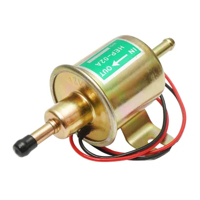Pompa elettrica universale per carburante con filtro incorporato, 12V, L=145mm, fi 8mm per diesel/benzina OEM HEP-02A - immagine 3
