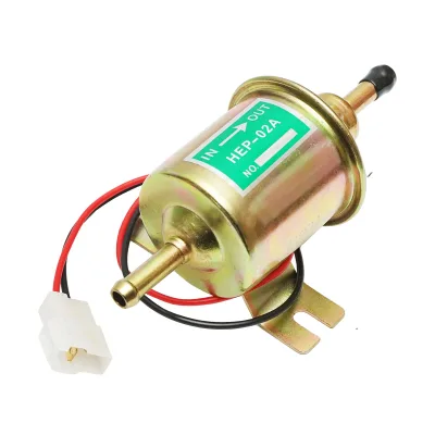 Pompa elettrica universale per carburante con filtro incorporato, 12V, L=145mm, fi 8mm per diesel/benzina OEM HEP-02A - immagine 2