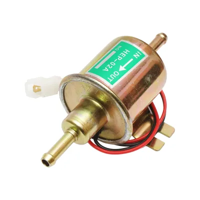 Pompa elettrica universale per carburante con filtro incorporato, 12V, L=145mm, fi 8mm per diesel/benzina OEM YK-3118, HEP-02A - immagine 3