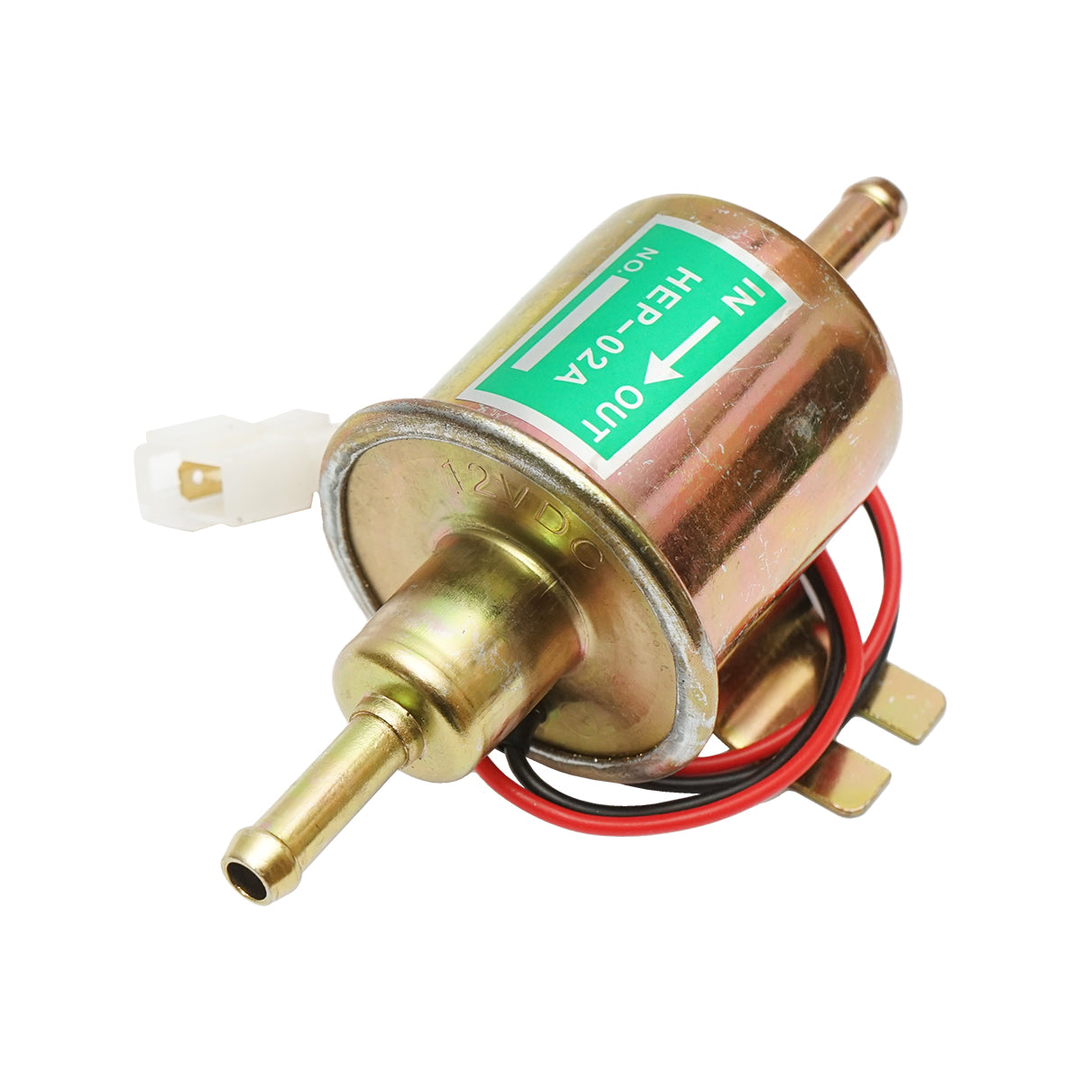 Pompa elettrica universale per carburante con filtro incorporato, 12V, L=145mm, fi 8mm per diesel/benzina OEM YK-3118, HEP-02A - immagine 3