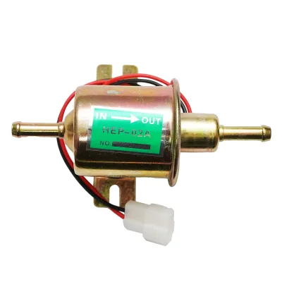Pompa elettrica universale per carburante con filtro incorporato, 12V, L=145mm, fi 8mm per diesel/benzina OEM YK-3118, HEP-02A