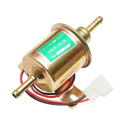Pompa elettrica universale per carburante con filtro incorporato, 12V, L=145mm, fi 8mm per diesel/benzina OEM YK-3118, HEP-02A - immagine 2