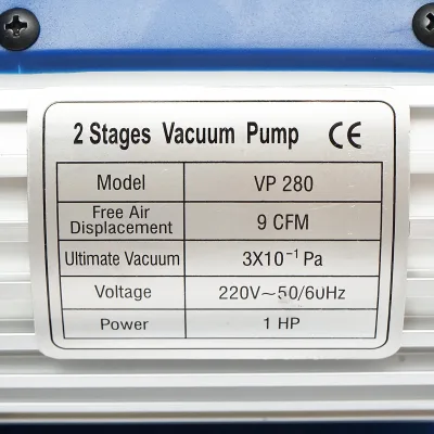 Pompa per vuoto, vuoto 220V, 1 HP per impianti di refrigerazione 226 l/min - immagine 5