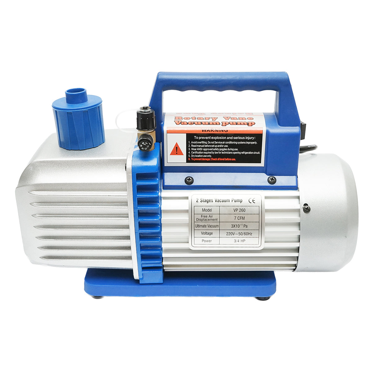 Pompa per vuoto, vuoto 220V, 3/4 HP per impianti di refrigerazione 170 l/min - immagine 3
