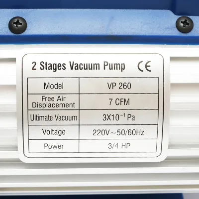 Pompa per vuoto, vuoto 220V, 3/4 HP per impianti di refrigerazione 170 l/min - immagine 5