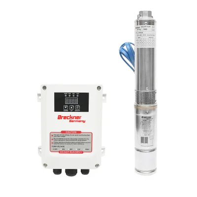Pompa sommersa 300W, 24V, portata 3.5m³/h, diametro 75mm con controller per pannello solare fotovoltaico Breckner Germany
