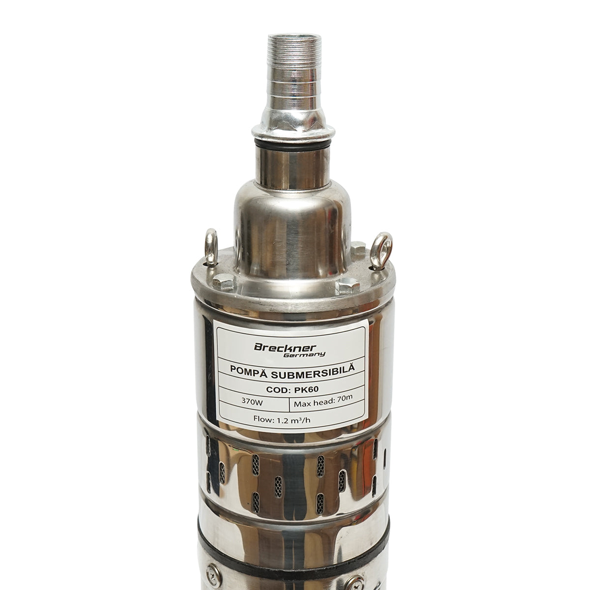 Pompa sommersa 370W 220V, D100mm, 20 l/min, 1.2 m³/h, H70m, motore in bagno d'olio 2860 rpm 4QGD1.2-50-0.37 Breckner Germany - immagine 4