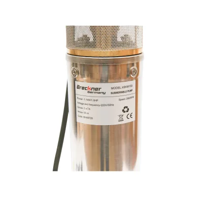 Pompa sommersa 4 pollici, 1100W, 50l/min profondità 89m, 220V con pannello di controllo 4SKM150 Breckner Germany - immagine 4