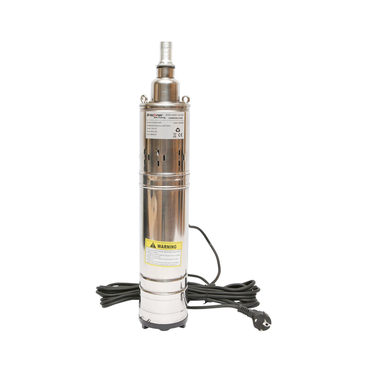 Pompa sommersa D100mm con galleggiante, 30l/min, 50m, 220V, 370W 4QGD1.2-50-0.37F Breckner Germany - immagine 2