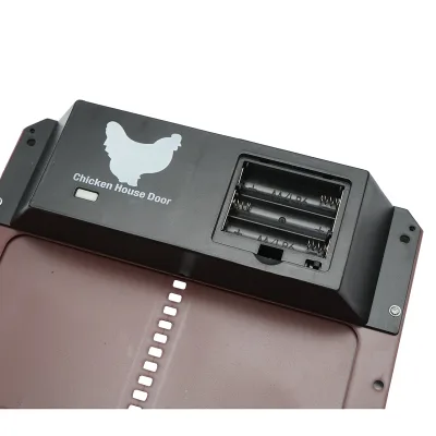 Porta automatica per pollaio, per uccelli, con sensore di luce, 35x24x3,7 cm, 3 batterie AA - immagine 4