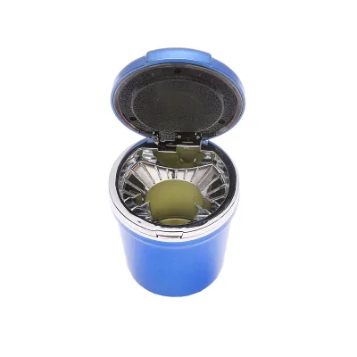 Posacenere universale per auto blu-argento con luce LED multicolore - immagine 2