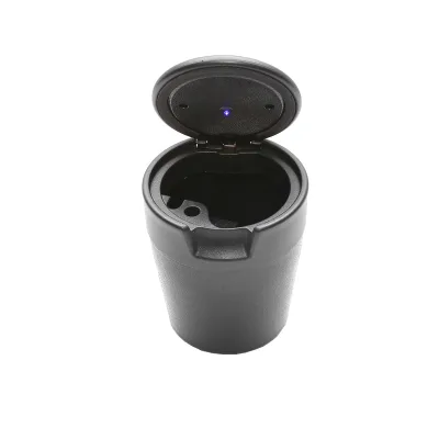 Posacenere universale per auto nero con luce LED blu - immagine 2