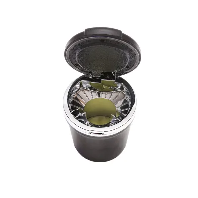 Posacenere universale per auto nero-argento con luce LED multicolore - immagine 2