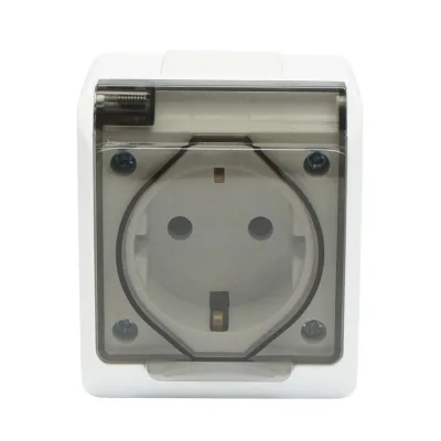 Presa  PT 16A,  250V IP44 coperchio trasparente