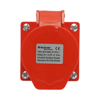 Presa industriale trifase da superficie 16A, 380V, IP44, 6H Breckner Germany - immagine 4