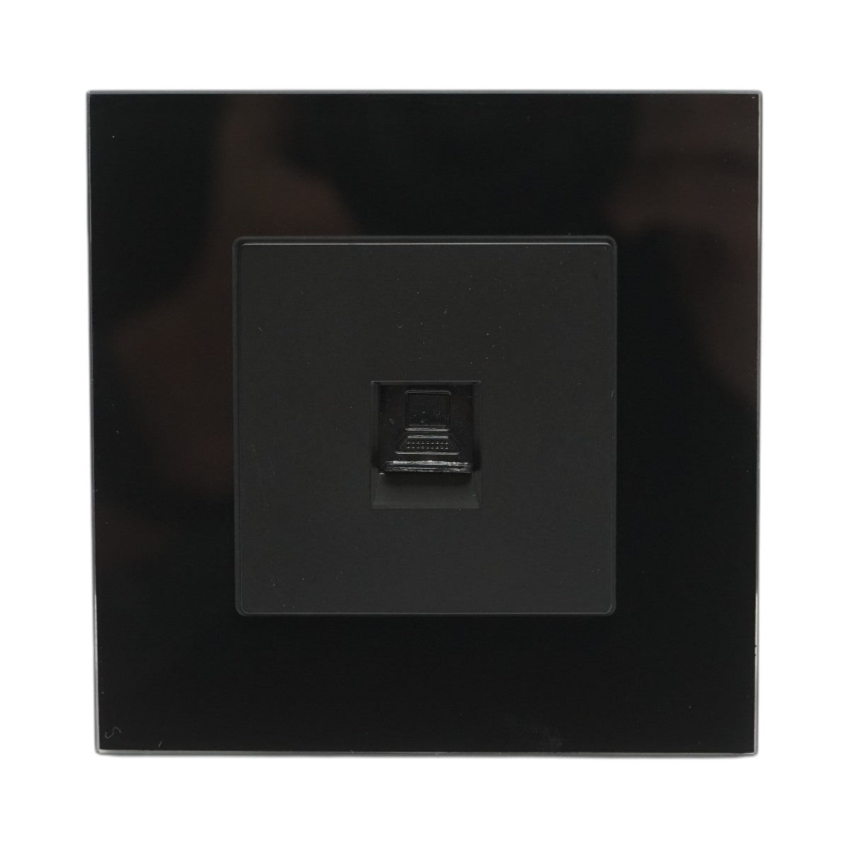 Presa internet CAT6 RJ45 nera con cornice in vetro 86x86mm - immagine 2