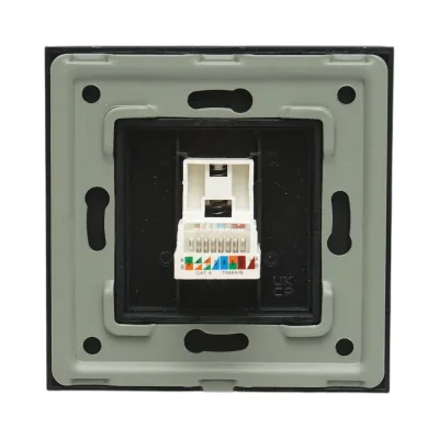 Presa internet CAT6 RJ45 nera con cornice in vetro 86x86mm - immagine 4