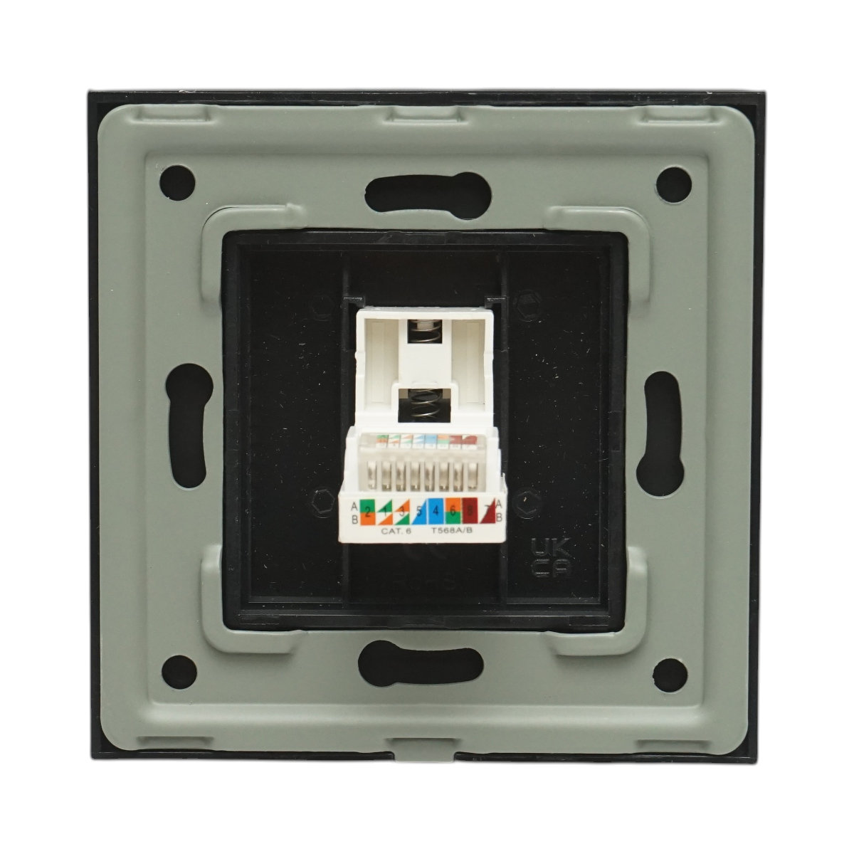 Presa internet CAT6 RJ45 nera con cornice in vetro 86x86mm - immagine 4